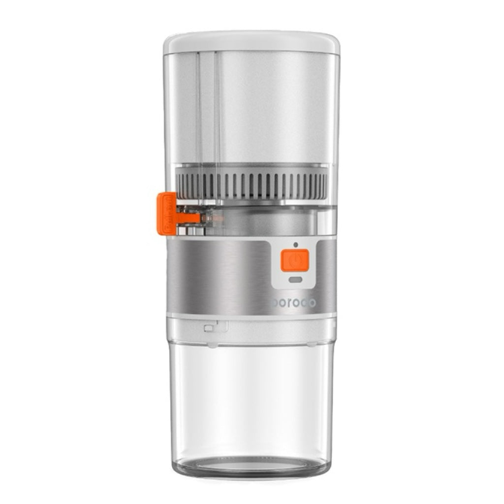 A Photo Of Porodo Lifestyle Portable Slow Juicer 55W - White / Orange | PD-LSSJ55-WH