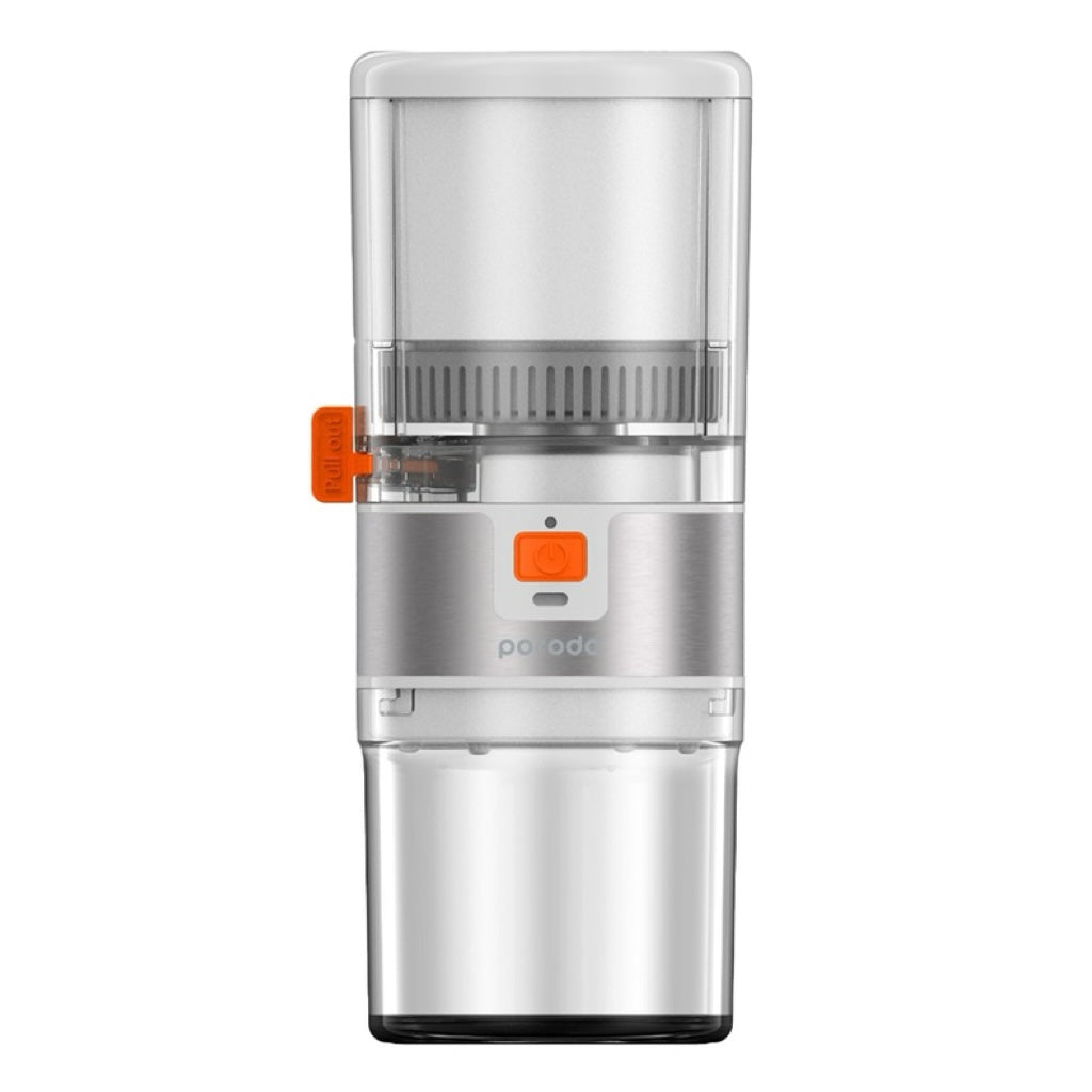 A Photo Of Porodo Lifestyle Portable Slow Juicer 55W - White / Orange | PD-LSSJ55-WH