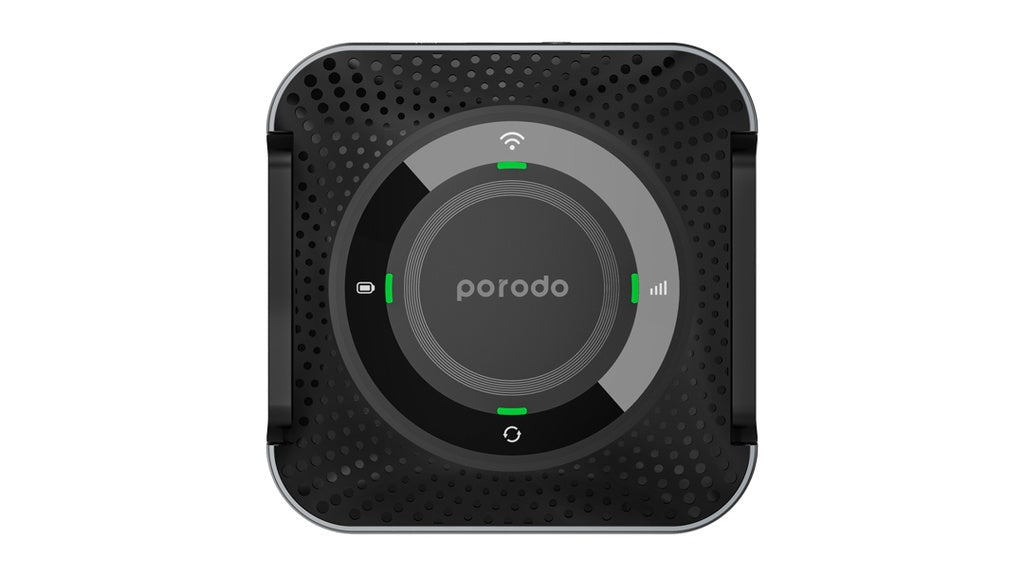 A Photo Of Porodo portable CPE MiFi 3G/4G Wireless Router 4000mAh - Black/Grey | PD-4GCPMF-BKGY