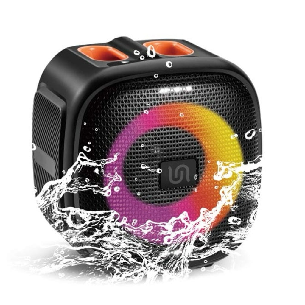 A Photo Of Porodo Soundtec Flash RGB Portable Bluetooth Speaker 16W - Black | PD-STRGBS-BK