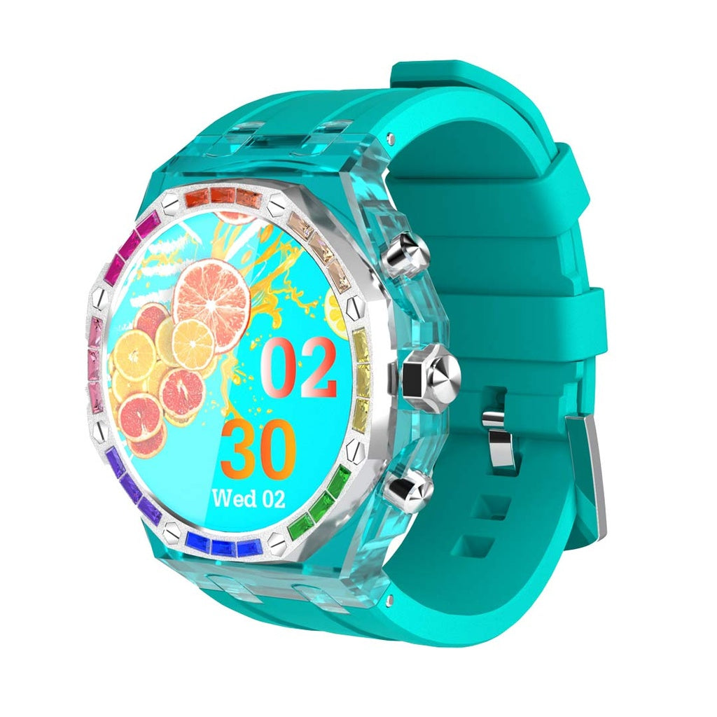 A Photo Of Porodo Transparent Cristallo AP Smartwatch AMOLED Display