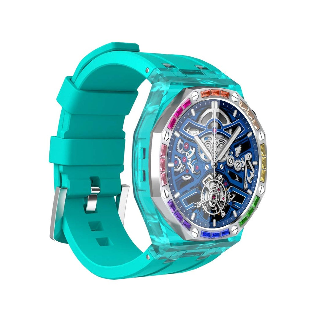 A Photo Of Porodo Transparent Cristallo AP Smartwatch AMOLED Display