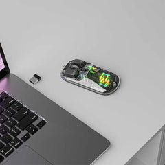 A Photo Of Porodo Transparent Mouse 2.4G and Bluetooth Dual Mode