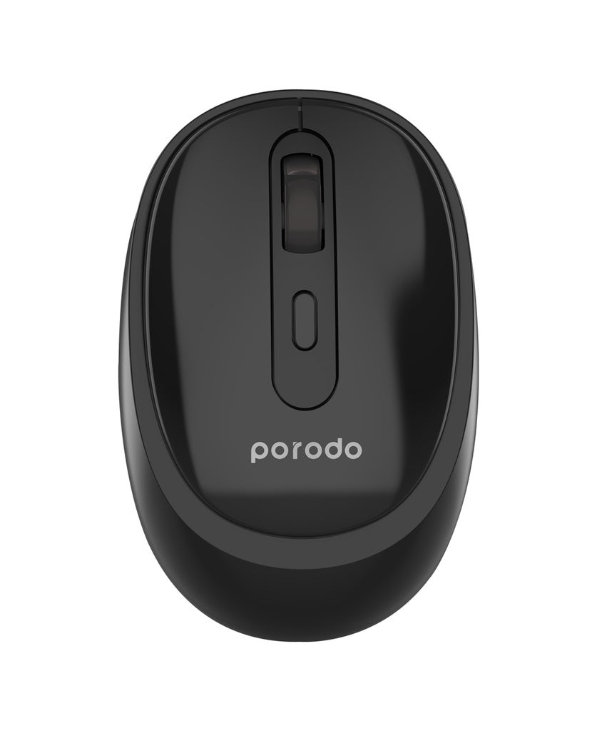 A Photo Of Porodo Wireless 2.4G+BT Keyboard with Mouse - Black | PD-W24KBM-BK