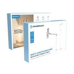 A Photo Of Powerology Multi-Joint Floor Stand Metal Base Phone & Tablet - White | PTBS170