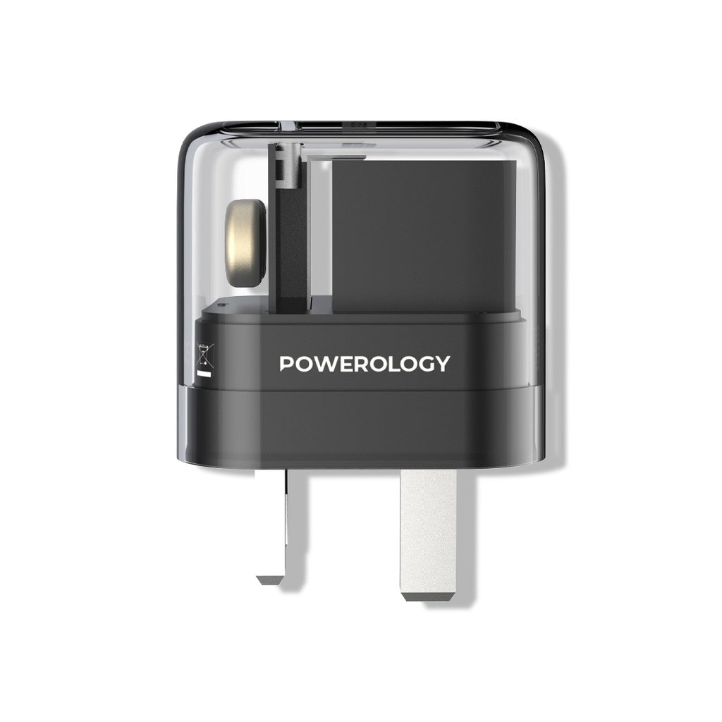 A Photo Of Powerology Crystalline Series Dual PD GaN Charger With Folding Plugs | PWCUQC020