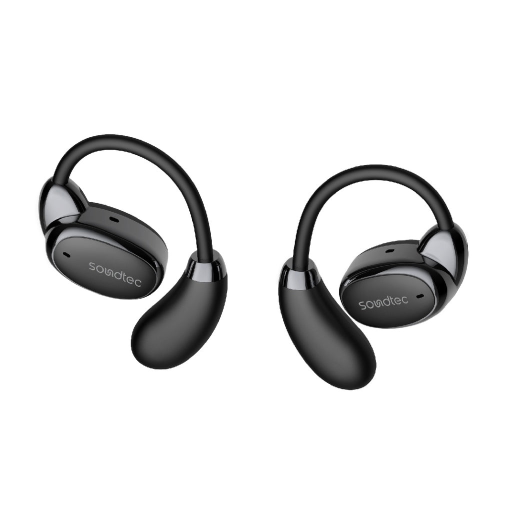 A Photo Of Porodo Soundtec Aero Tune Open Wearable Earbuds - Black | PD-STWLEP030-BK