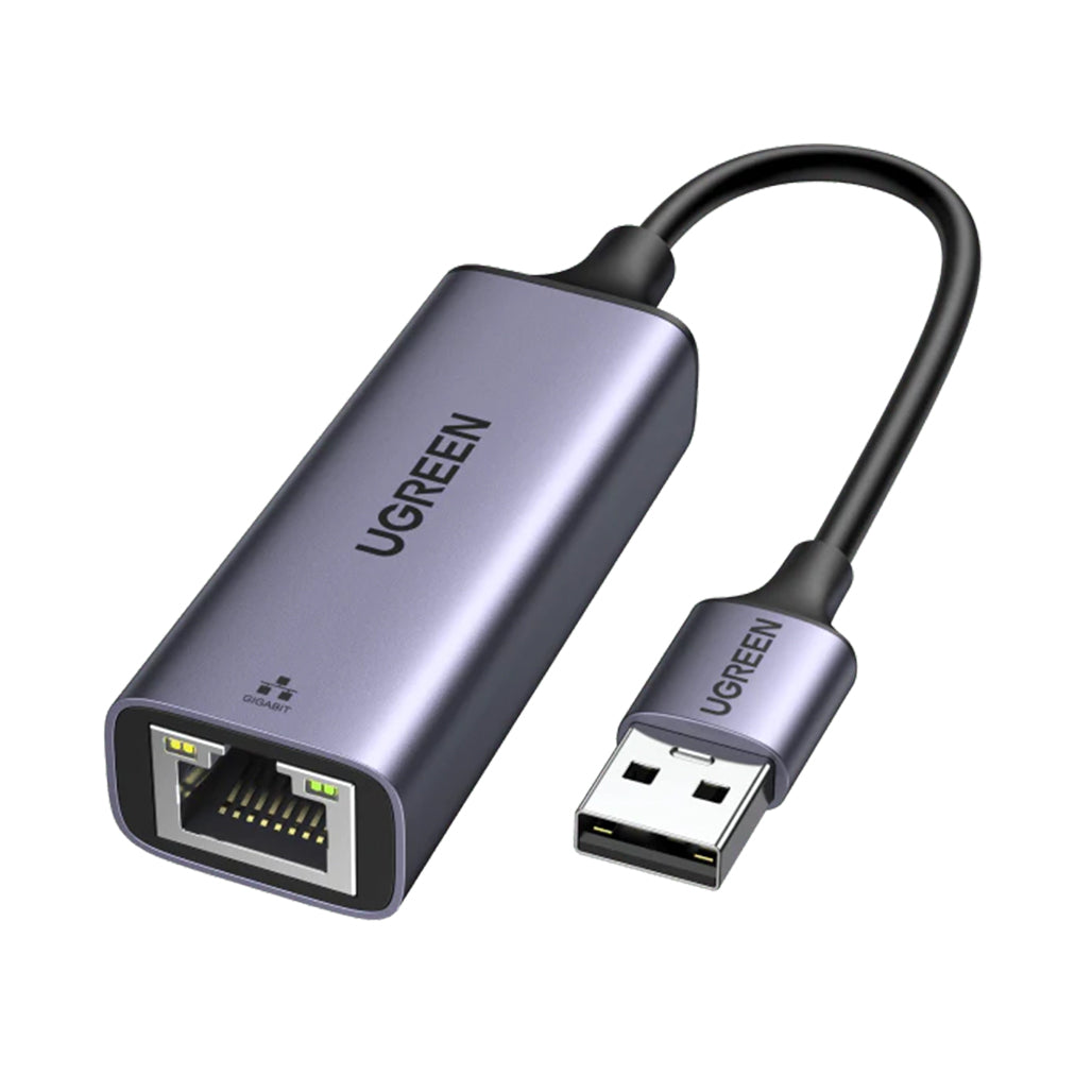 A Photo Of Ugreen CM209 - Aluminum USB 3.0 to Gigabit Ethernet Adapter - High-Speed Network Connectivity for Laptops and Chromebooks