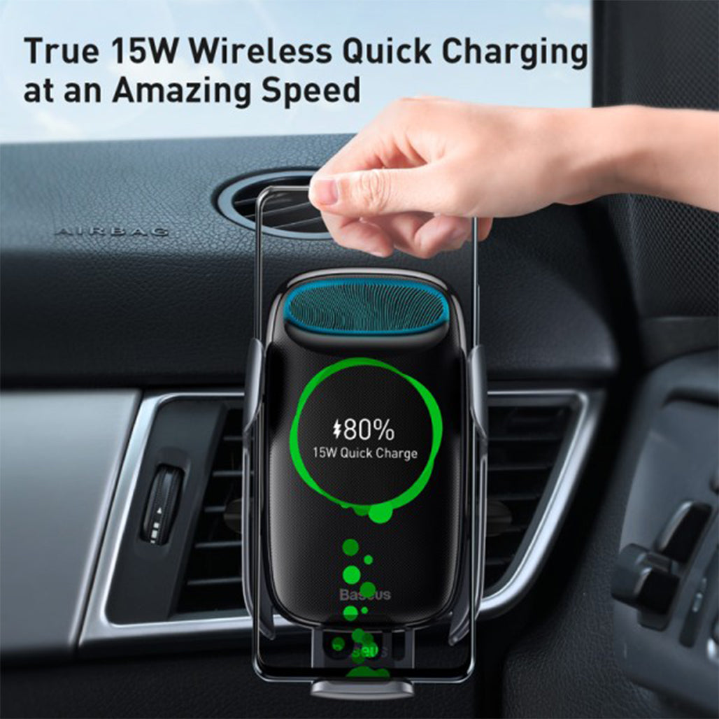 A Photo Of Baseus Milky Way Qi Wireless Car Charger - 15W Electric Phone Holder