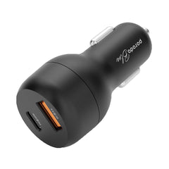 A Photo Of Porodo Blue Dual Port Car Charger QC3.0 18W + PD 20W - Black