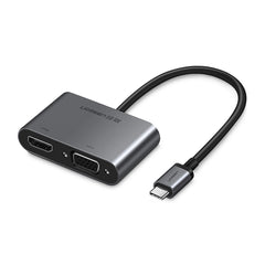 A Photo Of Ugreen USB-C to HDMI + VGA Adapter with PD - Space Gray | CM162