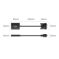 A Photo Of Ugreen Cable Adapter Cable VGA (Male) - HDMI (Female) 0.15m | CM513