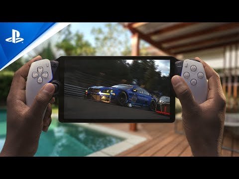 A Video Of Sony PlayStation Portal Remote Player for PS5 Console - Handheld Gateway to Immersive Gaming with 8