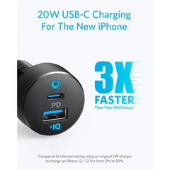 A Photo Of Anker PowerDrive PD+ 2 35W (20W PD+15W) USB C Car Charger | AN.A2732HF1.BK