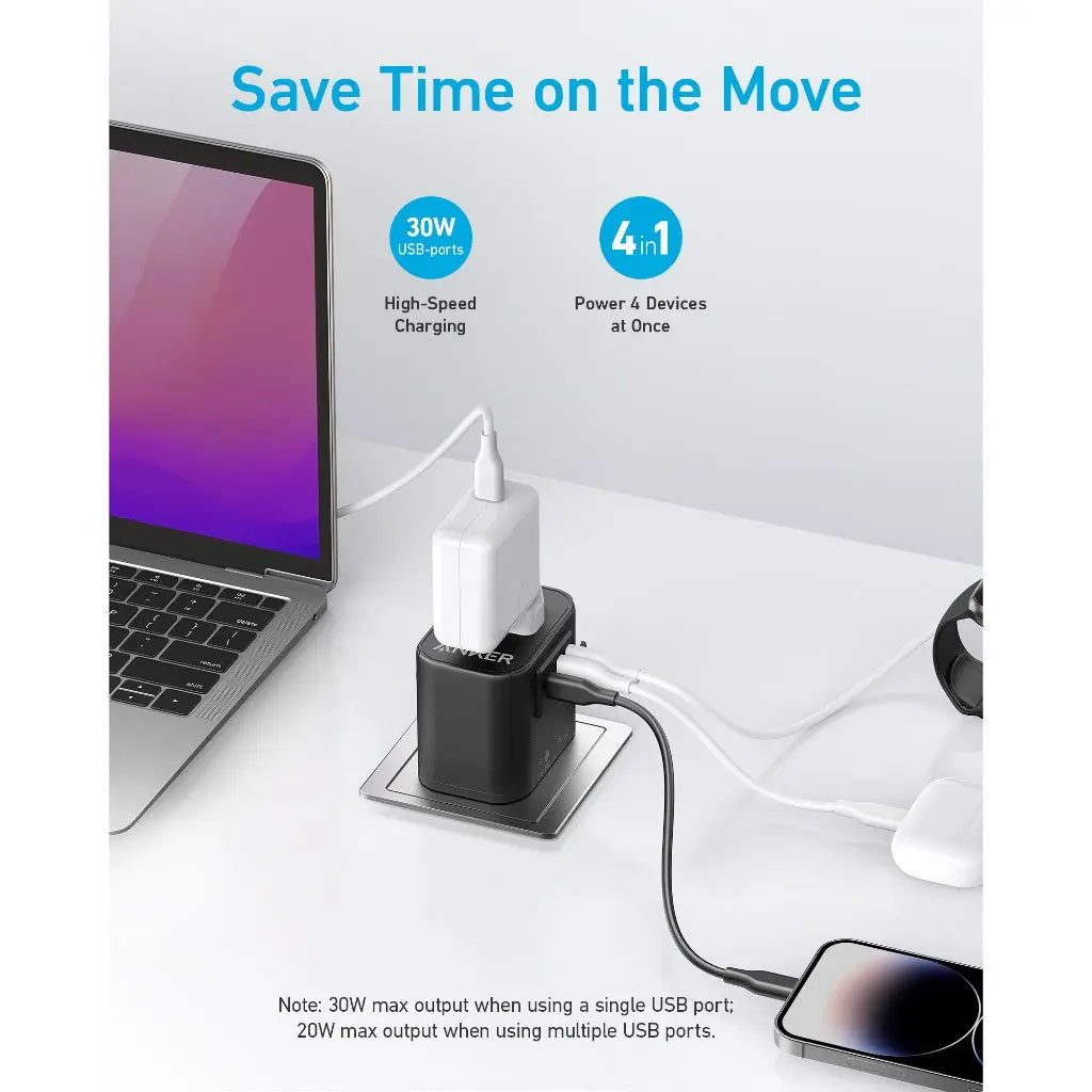 A Photo Of Anker Charger PowerExtend Travel Adapter 30W With USB C Charger | AN.A9212K11.BK