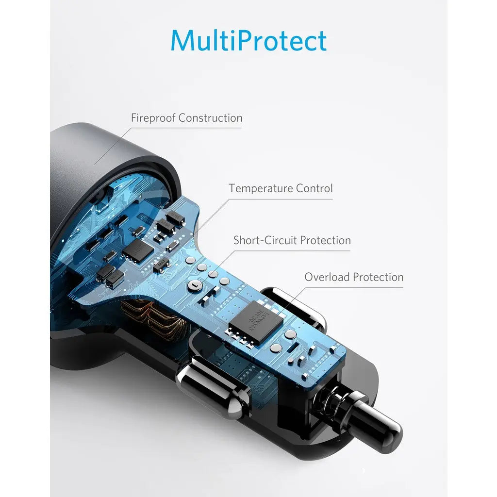 A Photo Of Anker PowerDrive PD+ 2 35W (20W PD+15W) USB C Car Charger | AN.A2732HF1.BK