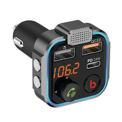 A Photo Of Porodo Smart car charger FM Transmitter | PD-FM42WBB-BK