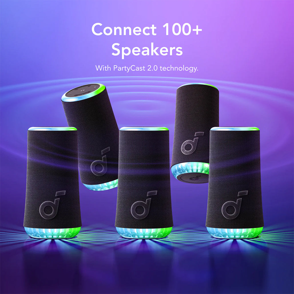 A Photo Of Anker Soundcore Glow - Portable Speaker with 30W 360° Sound and LED Light Show