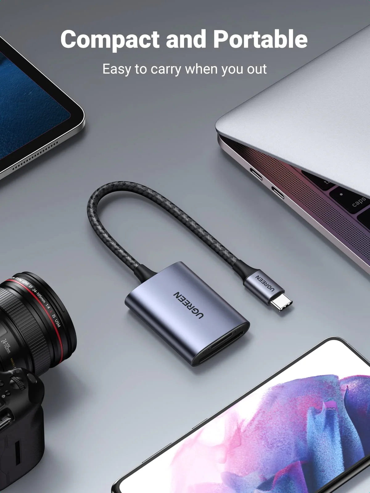 A Photo Of Ugreen 2 in 1 USB C SD Card Reader | CM401