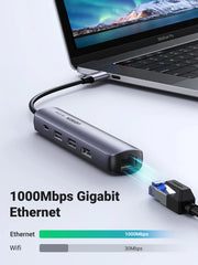 A Photo Of Ugreen 5-in-1 USB-C Hub (4K@60Hz HDMI, RJ45 Ethernet) | CM418