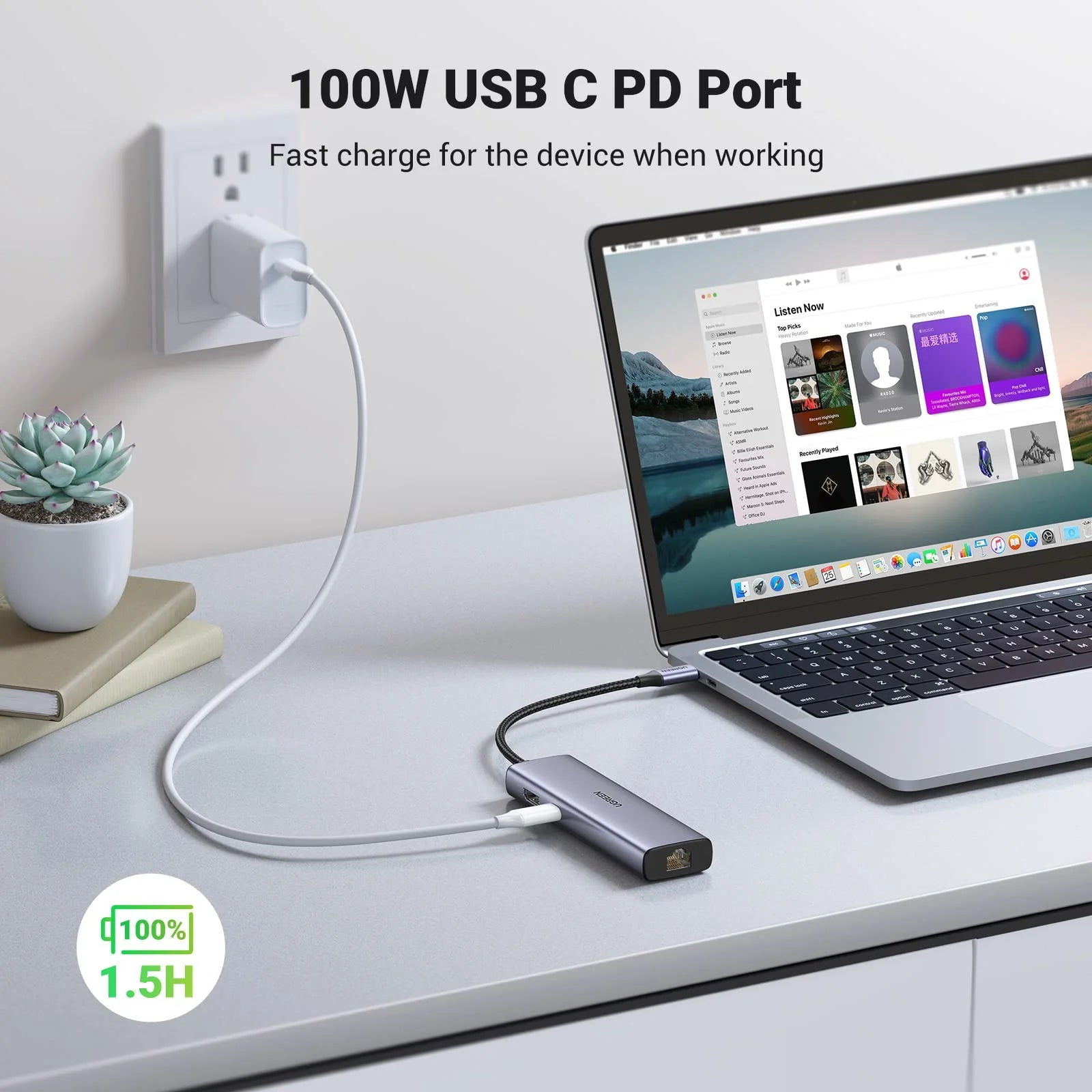 A Photo Of UGREEN 7-in-1 USB-C Hub (4K@30Hz HDMI, RJ45 Ethernet) | CM512