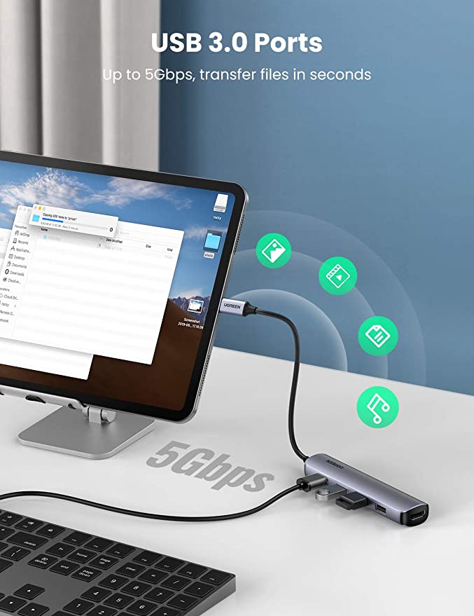 A Photo Of Ugreen USB C 5 in 1 Multiport Hub Ultra Slim | CM417