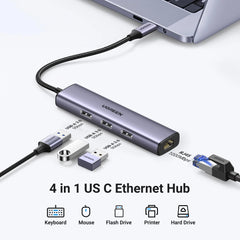 A Photo Of Ugreen 4 in 1 USB C Hub with Ethernet | CM475