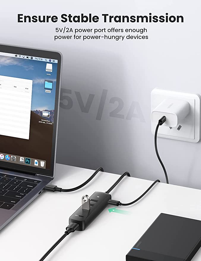 A Photo Of Ugreen USB Hub 3.0, 4 Port USB Extender with 1M Long Cable | CM416