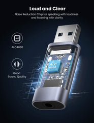 A Photo Of UGREEN USB to Audio Jack USB External Sound Card 3.5mm Audio Adapter | CM383